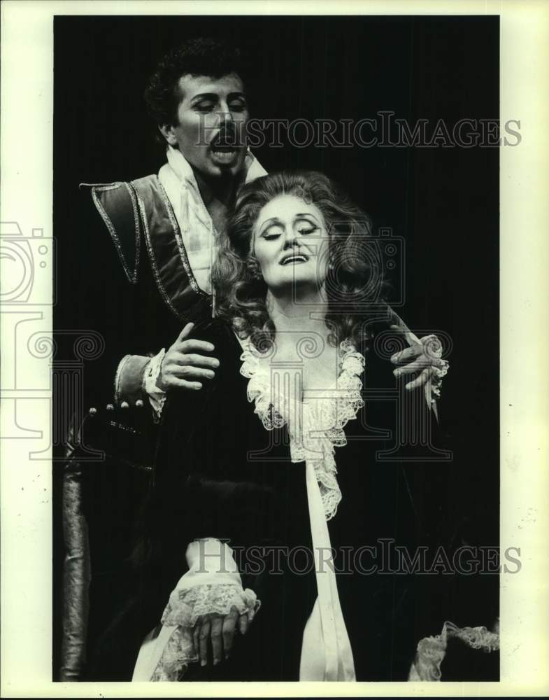 1986 Press Photo Anna Bolena, Houston Grand Opera; Jerry Hadley, Joan Sutherland- Historic Images