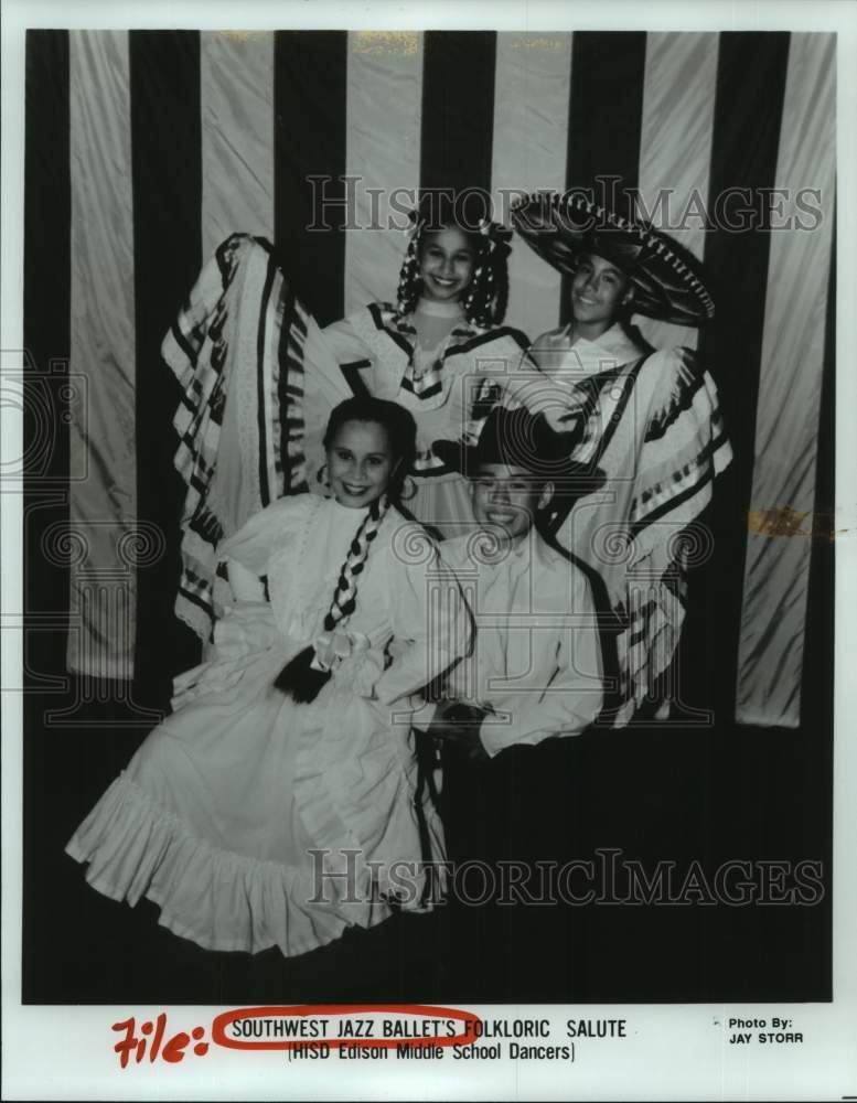 1995 Press Photo Edison Middle School Dancers of Southwest Jazz Ballet- Historic Images