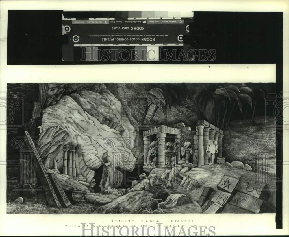 1980 Press Photo Set piece for Houston Grand Opera production &quot;The Magic Flute&quot;- Historic Images