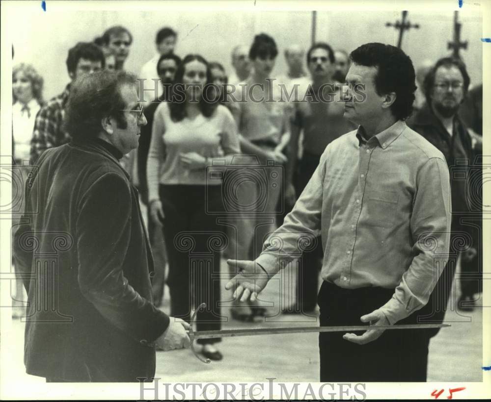 1982 Press Photo Juan Lloveras &amp; Giorgio Zancanaro in Houston Grand Opera- Historic Images