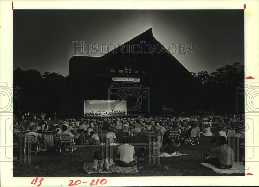 1984 Press Photo Audience watching Houston Symphony at Miller Outdoor Theater- Historic Images