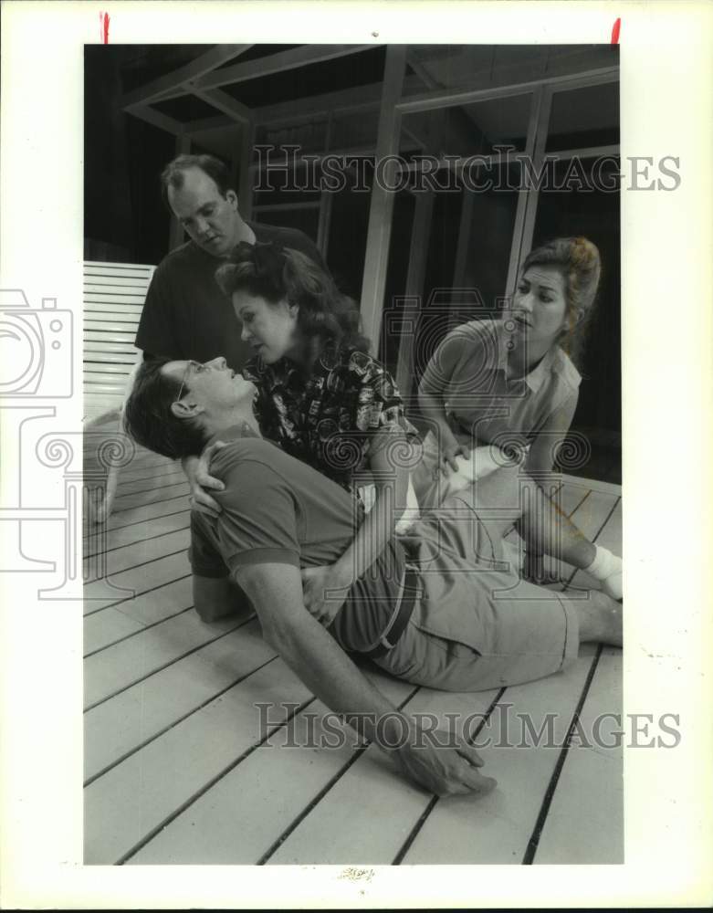 1992 Press Photo Scene from &quot;Lips Together, Teeth Apart&quot; Houston&#39;s Alley Theater- Historic Images