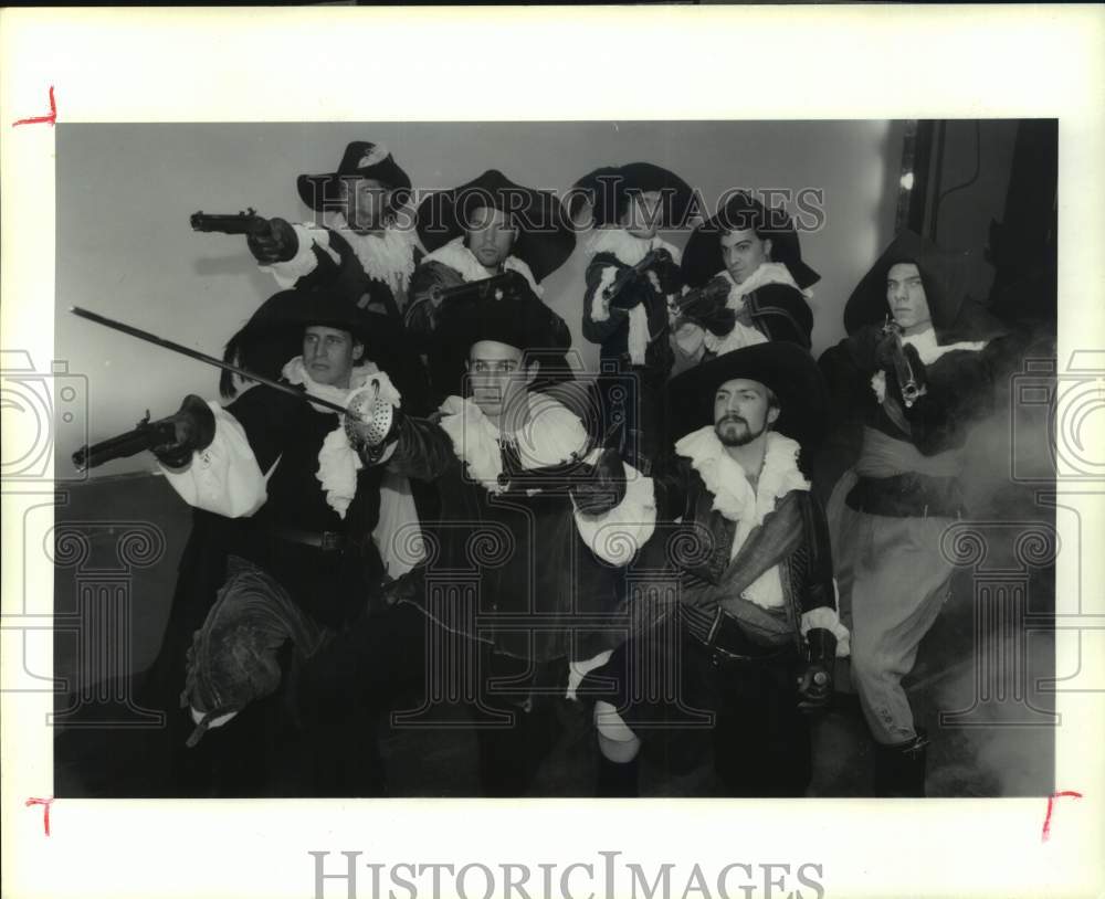 1993 Press Photo Actors from Cyrano de Bergerac Pose, Alley Theater, Houston- Historic Images