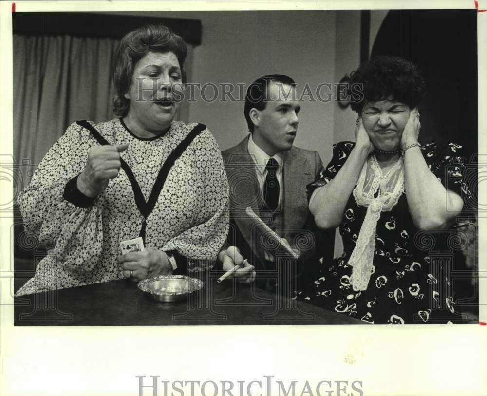 1986 Press Photo Scene, &quot;The Octette Bridge Club&quot;, Theater Southwest, Houston- Historic Images