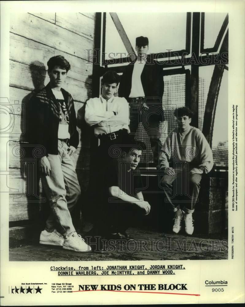 1990 Press Photo New Kids on the Block - music group - hca64813- Historic Images