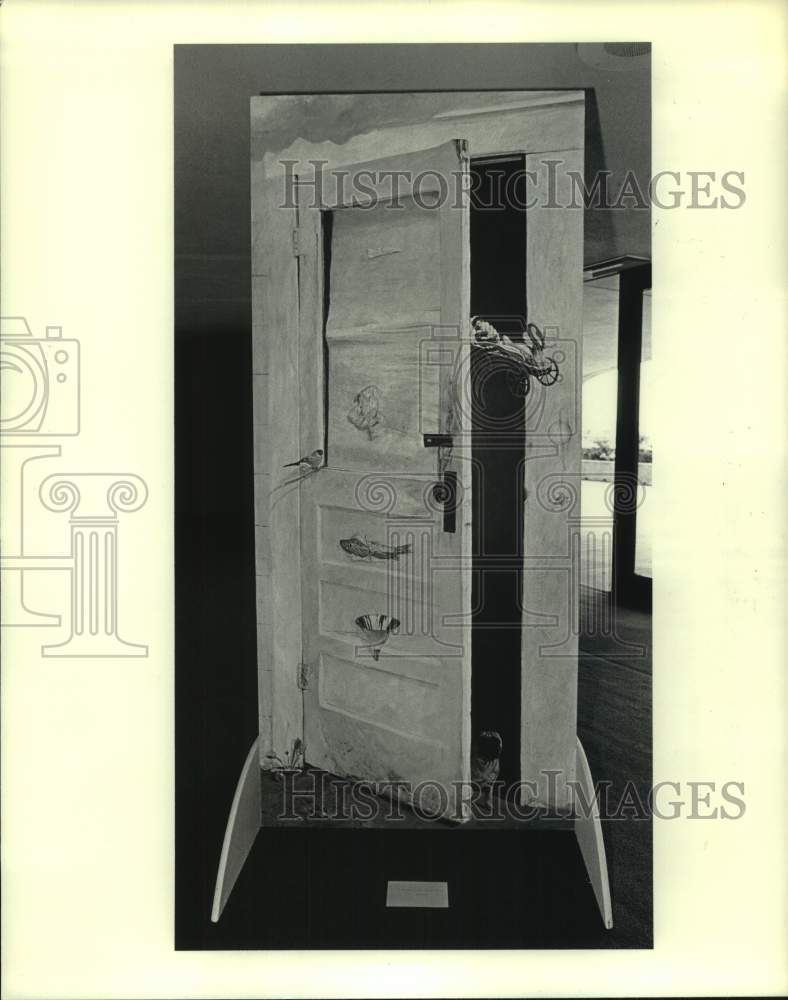 1980 Press Photo Door set prop for Nina Vance Alley Theater&#39;s &quot;Doors&quot; in Houston- Historic Images