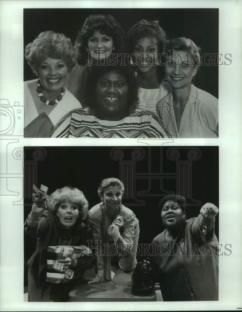 1985 Press Photo Cast of Nina Vance Alley Theater&#39;s &quot;A..My Name is Alice&quot; in TX- Historic Images