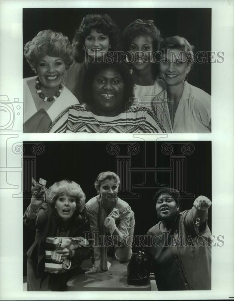 1985 Press Photo Cast of Nina Vance Alley Theater's "A..My Name is Alice" in TX- Historic Images