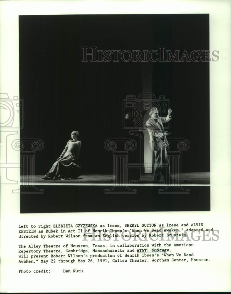 1991 Press Photo Scene from Alley Theater&#39;s play &quot;When We Dead Awaken&quot; in Texas- Historic Images