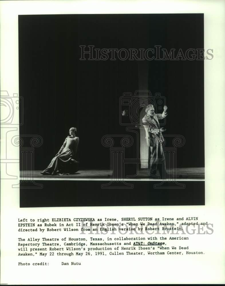 1991 Press Photo Scene from Alley Theater's play "When We Dead Awaken" in Texas- Historic Images