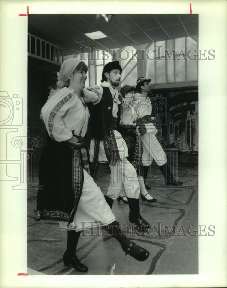 1987 Press Photo Mediterranean Festival Dancers Perform in Houston, Texas- Historic Images