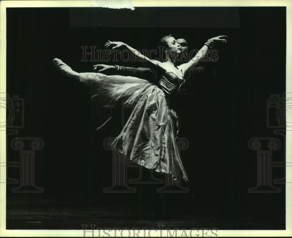 1986 Press Photo Li Cunxin, Janie Parker dance "In the Night" - Houston Ballet- Historic Images