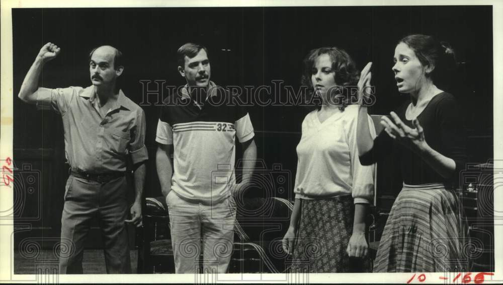 1982 Press Photo Cast of &quot;The Unexpected Guest&quot; at Nina Vance Alley Theater- Historic Images