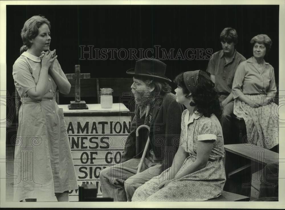 1983 Press Photo Cast of &quot;Holy Ghosts&quot; at Houston&#39;s Nina Vance Alley Theater- Historic Images