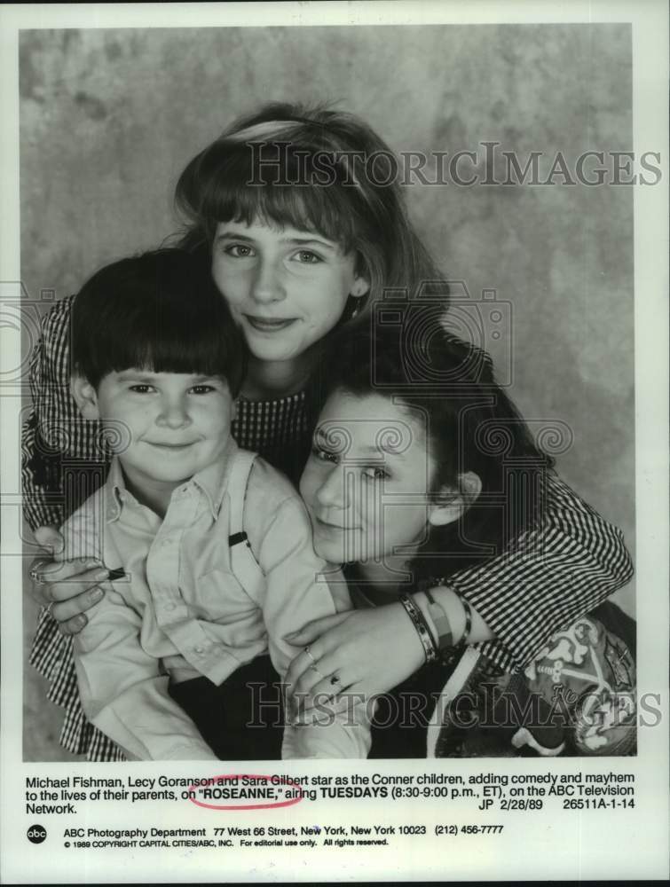 1989 Press Photo The Connor children on TV comedy series &quot;Roseanne&quot; - hca66108- Historic Images