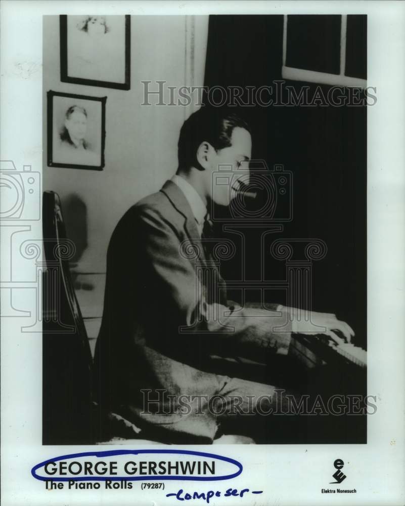 1993 Press Photo George Gershwin, composer, The Piano Rolls - hca66466- Historic Images