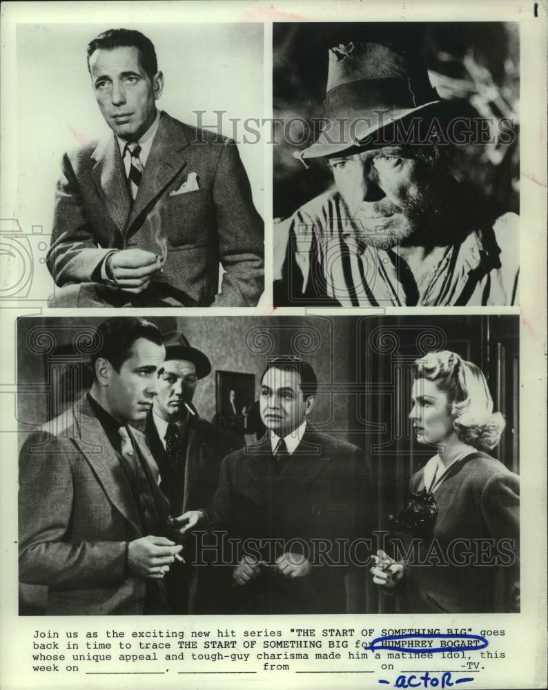 1985 Press Photo Actor Humphrey Bogart highlighted in The Start of Something Big- Historic Images