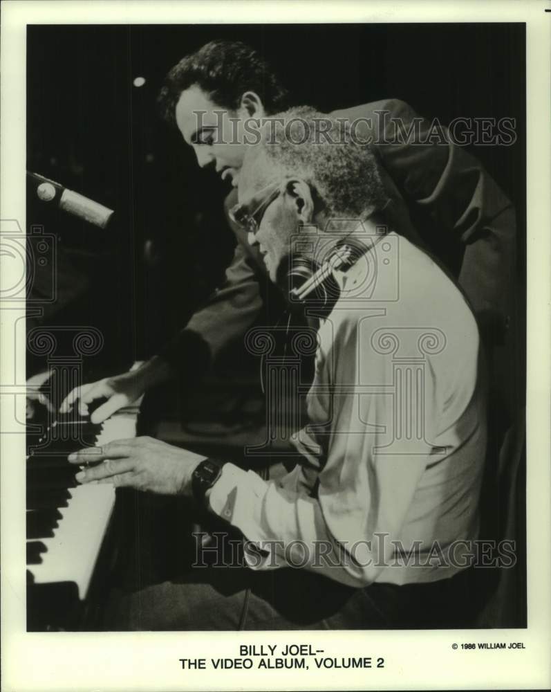 1986 Press Photo Billy Joel and Ray Charles - The Video Album, Volume 2- Historic Images