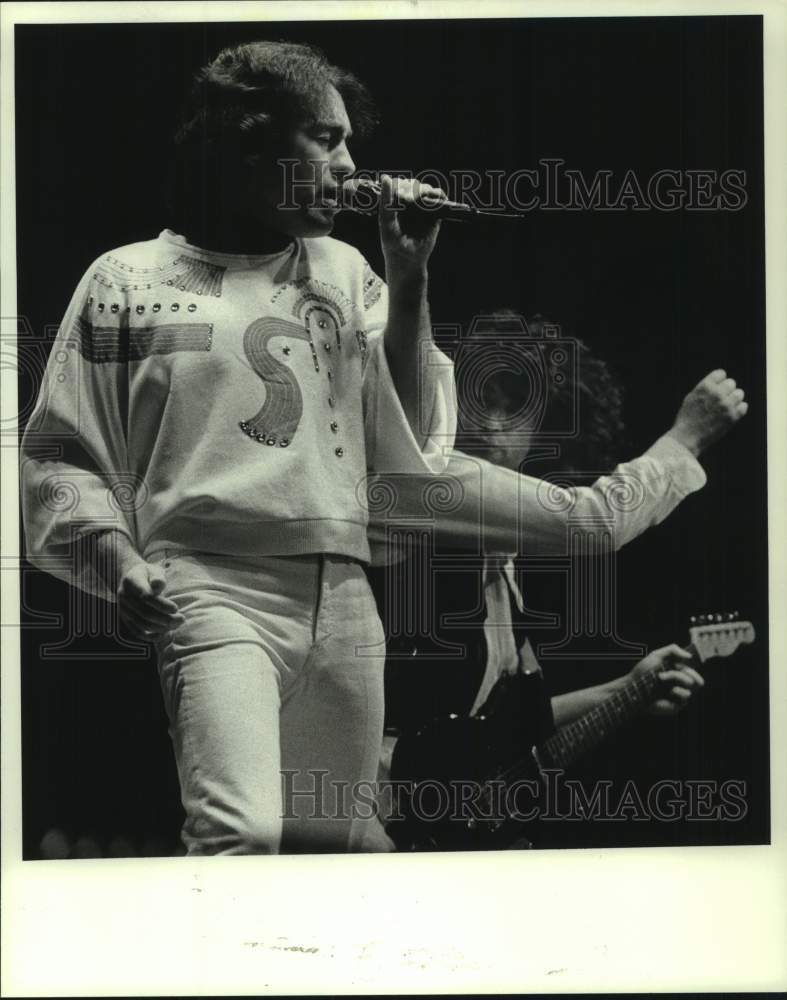 1985 Press Photo Paul Rodgers and Mimmy Page of the Rock Music Group &quot;The Firm&quot;- Historic Images