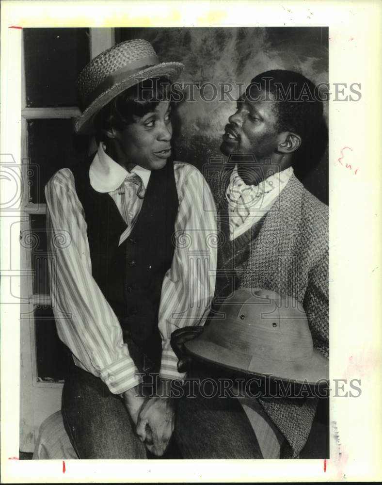 1990 Press Photo Jean Donatto, Michael Ballard in Cloud 9 play, Houston Texas- Historic Images