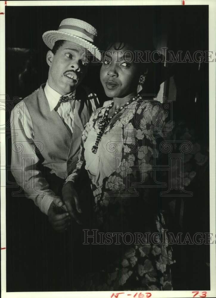 1981 Press Photo Ellis Moss, Elaine Taylor; &quot;Backalley Tales&quot; Houston&#39;s Ensemble- Historic Images