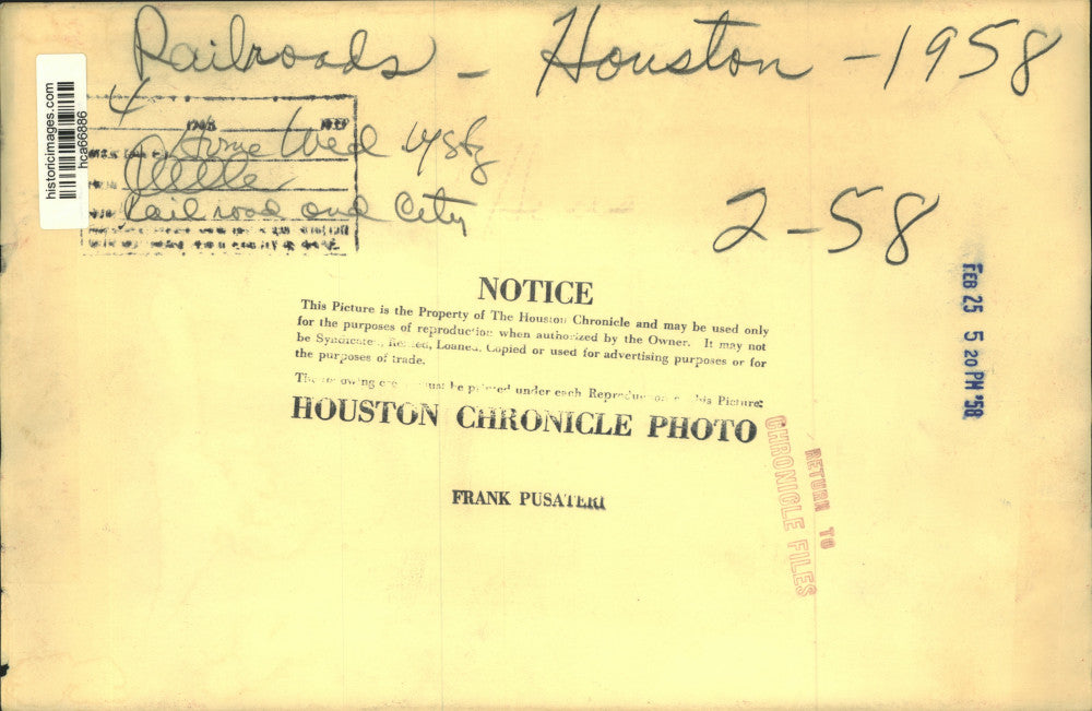 1958 Press Photo Businessmen - Houston railroad - hca66886