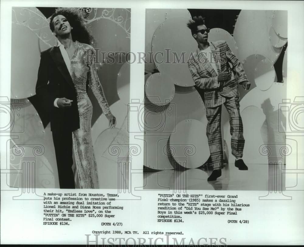 1988 Press Photo &quot;Puttin&#39; on the Hits&quot; Finale: Endless Love, Did You See Me- Historic Images