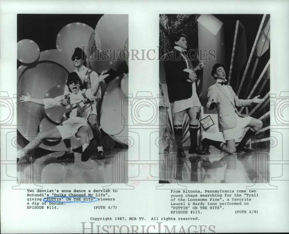 1987 Press Photo Scenes from &quot;Puttin&#39; on the Hits&quot; - hca66972- Historic Images