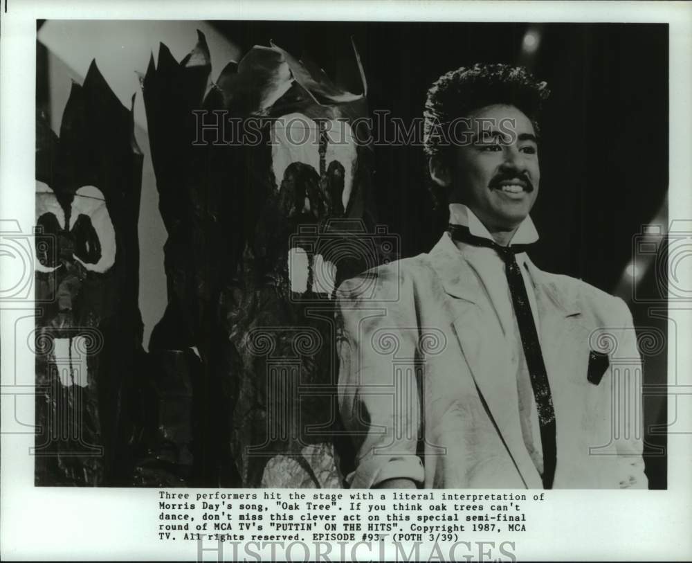 1987 Press Photo Dancing &quot;Oak Tree&quot; on &quot;Puttin&#39; on the Hits&quot; episode - hca66979- Historic Images