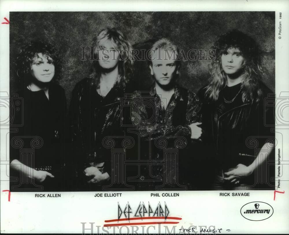 1992 Press Photo Rock Group Def Leppard to Feature Laser-Rock Show in Houston- Historic Images