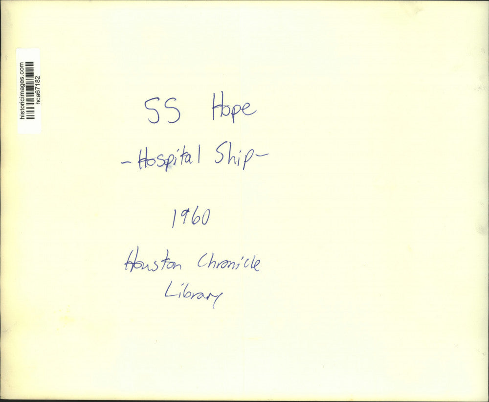 1960 Press Photo S.S. Hope Hospital Ship - hca67182