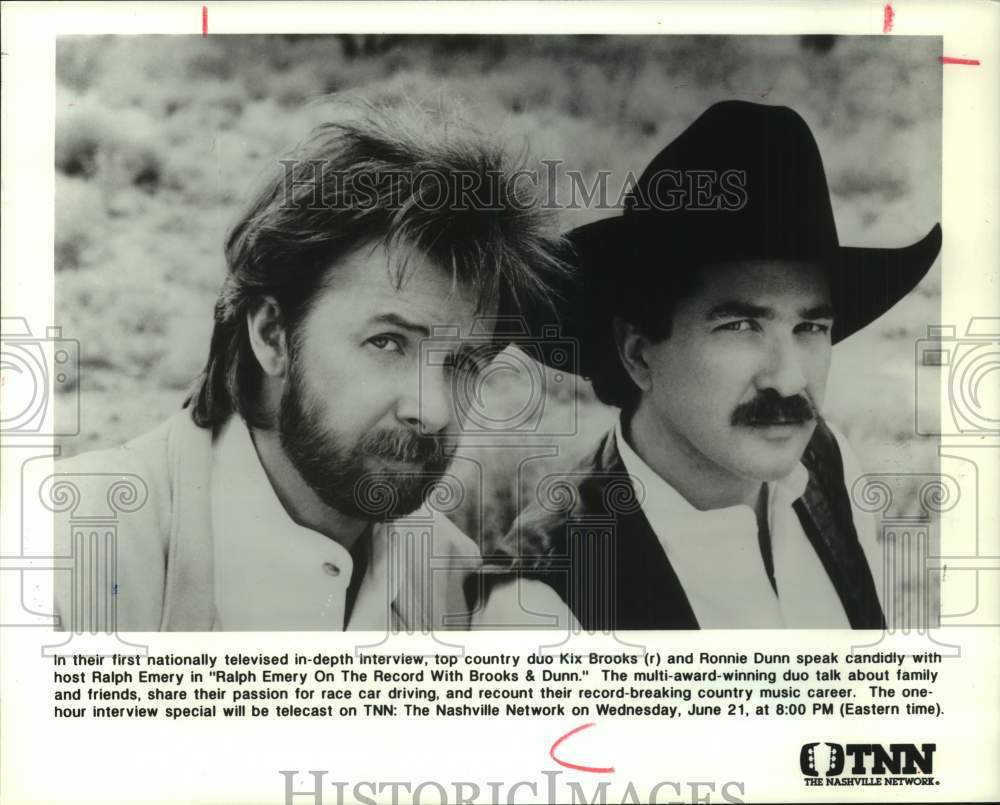 1995 Press Photo Top Country Music Duo Kix Brooks and Ronnie Dunn - hca67256- Historic Images