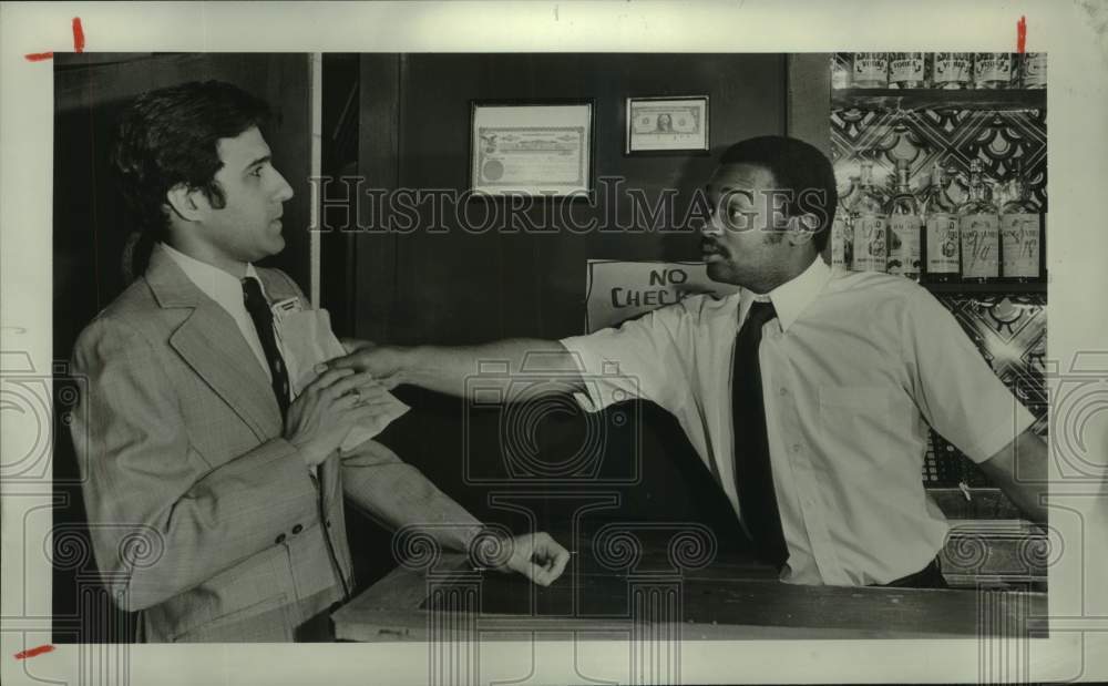 1984 Press Photo David Campbell &amp; Curtis Stansberry at Houston Ensemble Theater- Historic Images