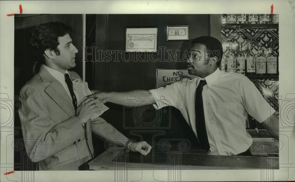 1984 Press Photo David Campbell & Curtis Stansberry at Houston Ensemble Theater- Historic Images