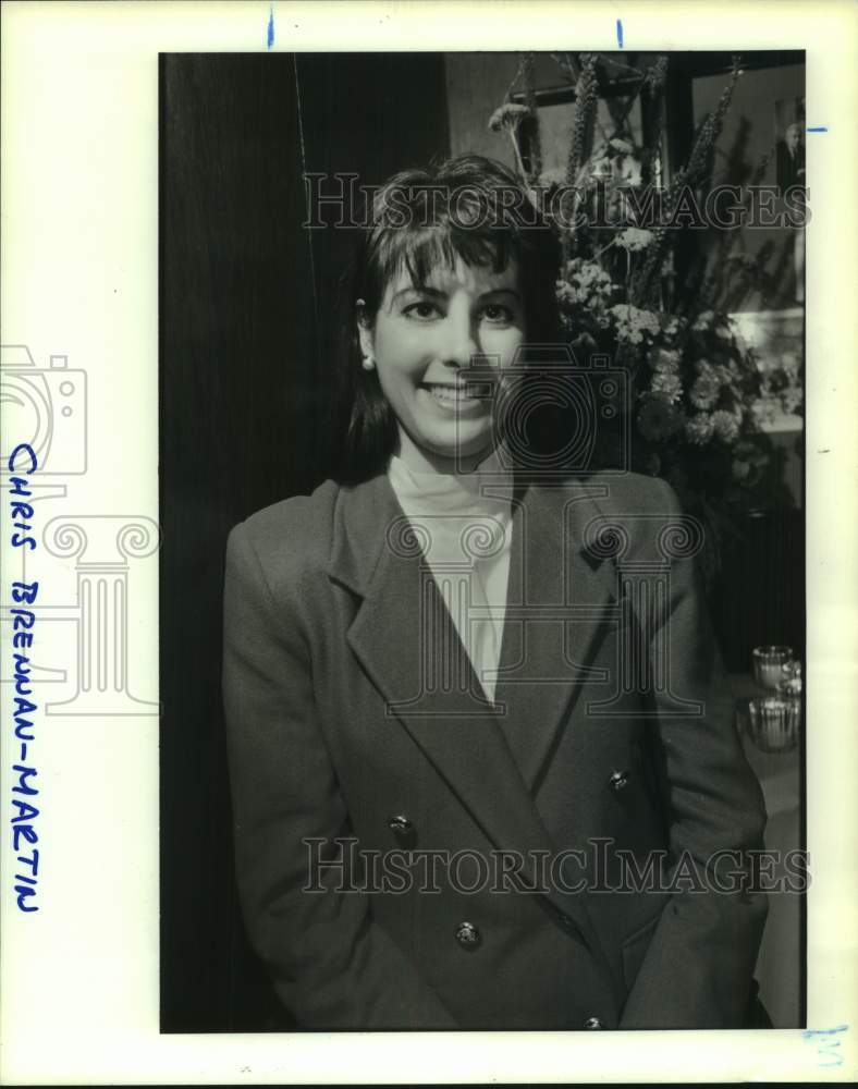 1989 Press Photo Co-Chair Chris Brennan-Martin of Alley Benefit, Houston- Historic Images