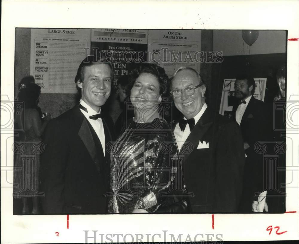 1983 Press Photo Director Josephine Abady, Dennis Glomb, Tom Toner in Houston- Historic Images