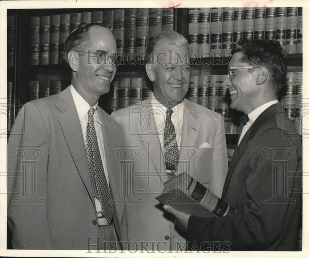 1954 Press Photo University of Houston's A.D. Bruce greets fellow presidents