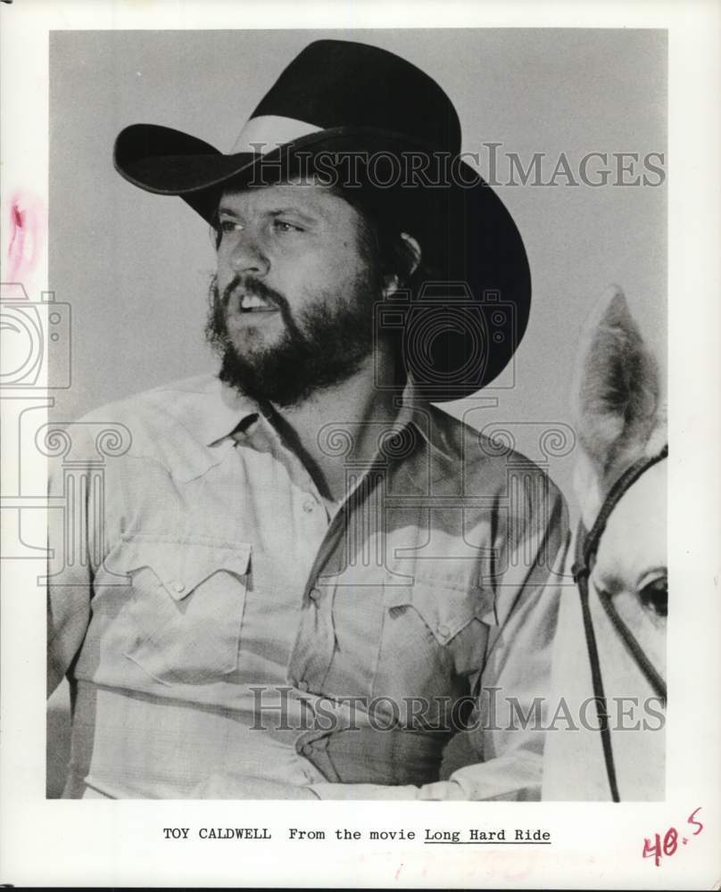 1976 Press Photo Toy Caldwell appeared in the Western short &quot;Long Hard Ride&quot;- Historic Images