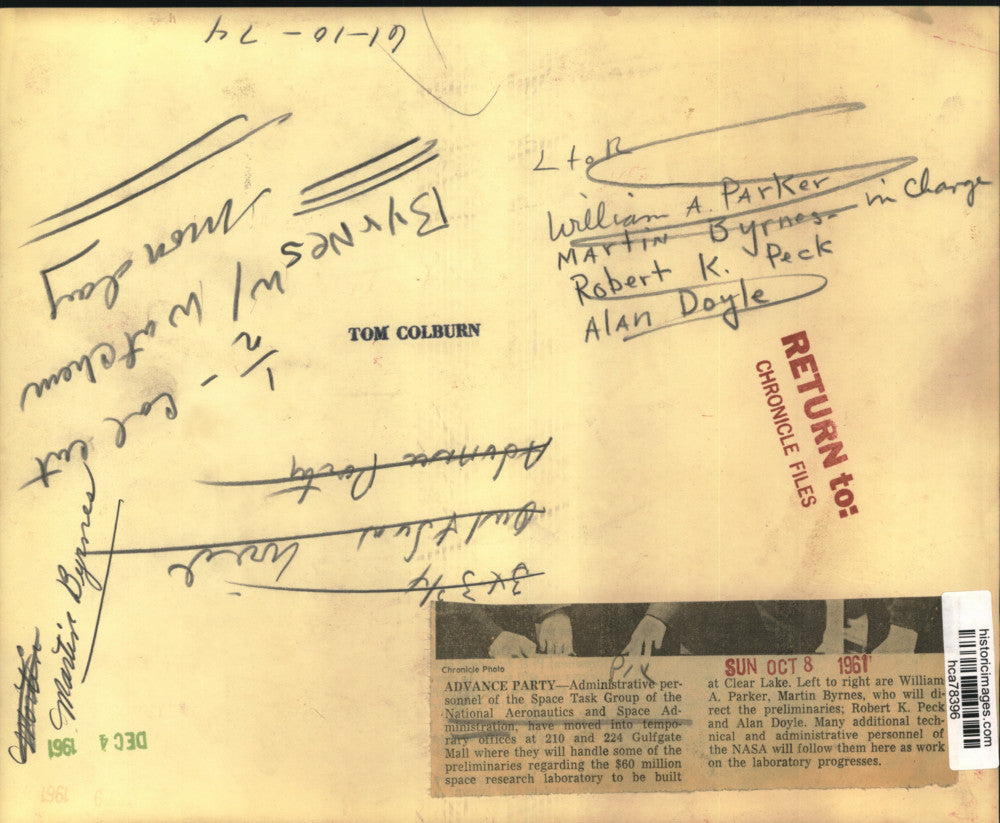 1961 Press Photo Administrative personnel of NASA Space Task Group - hca78396