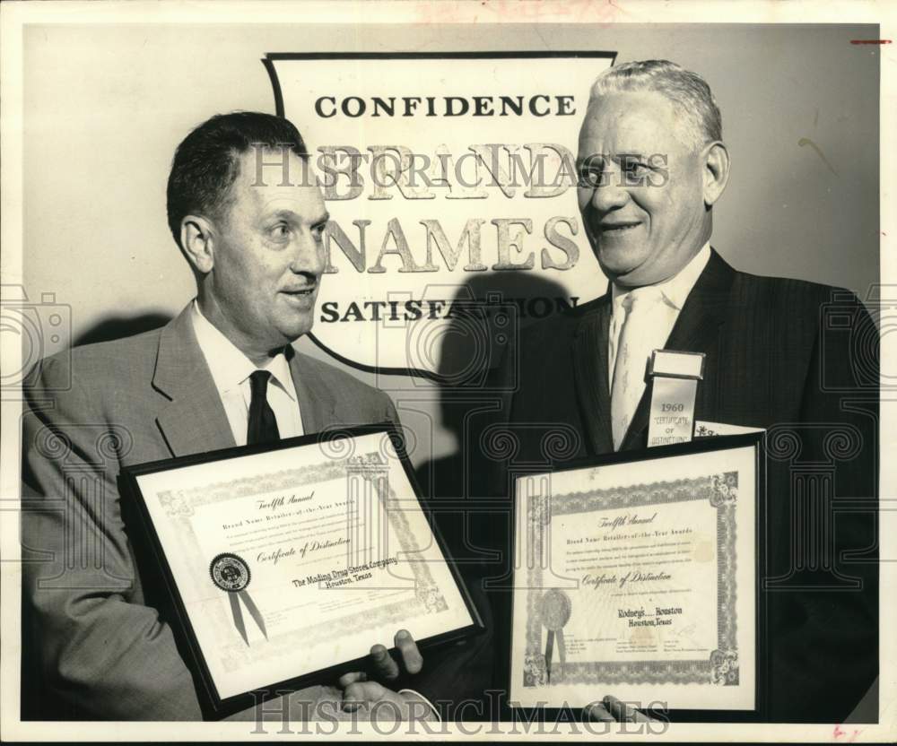 1960 Press Photo Houstonians honored: J. Alan King and Rodney Baling - hca78828