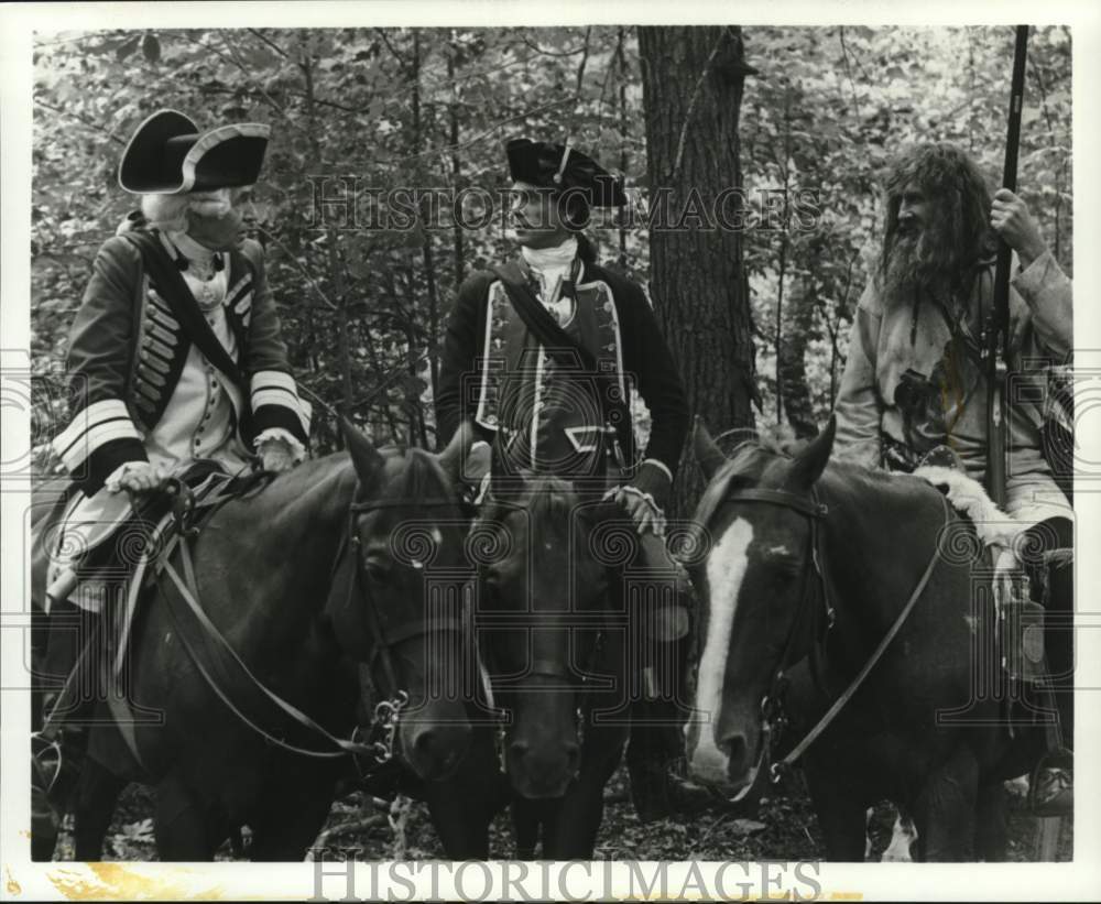 1984 Press Photo Barry Bostwick, other actors, scene from &quot;George Washington&quot;-TV- Historic Images