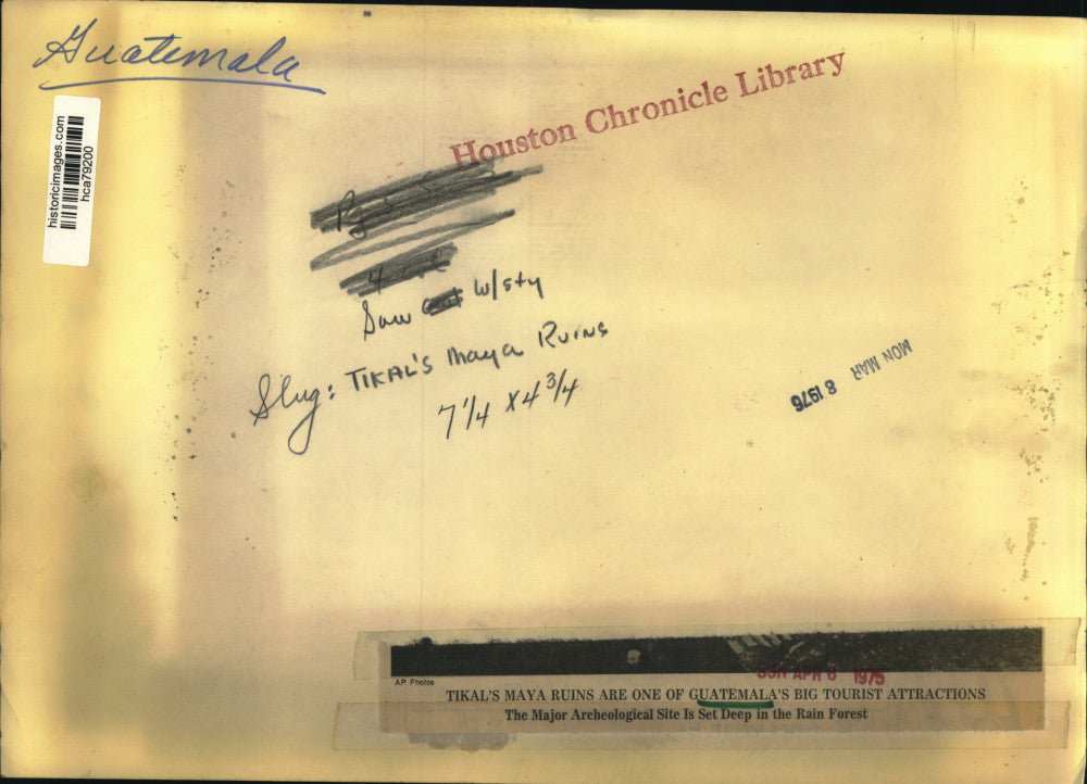 1975 Press Photo Tikal's Maya Ruins in Guatemala - hca79200