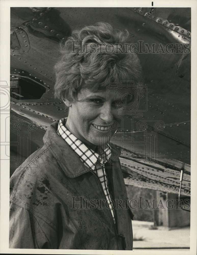 1976 Press Photo Actress Susan Clark as Amelia Earhart in TV miniseries- Historic Images