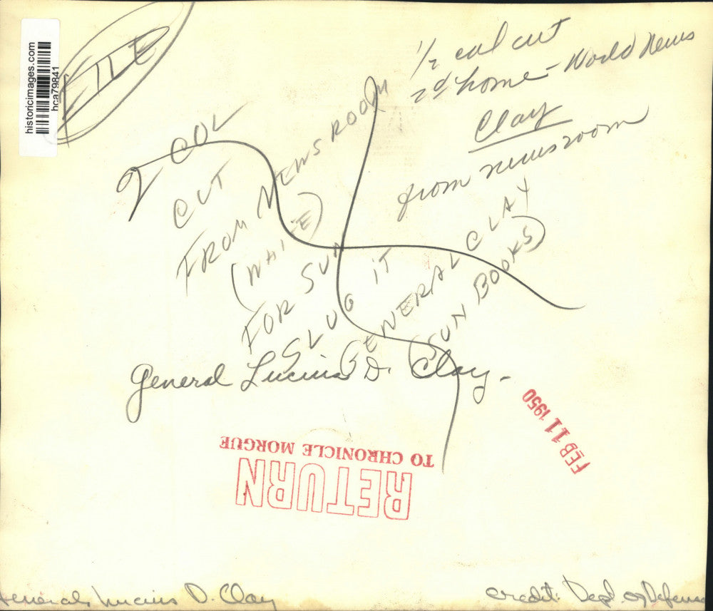 1950 Press Photo General Lucius D. Clay - hca79841