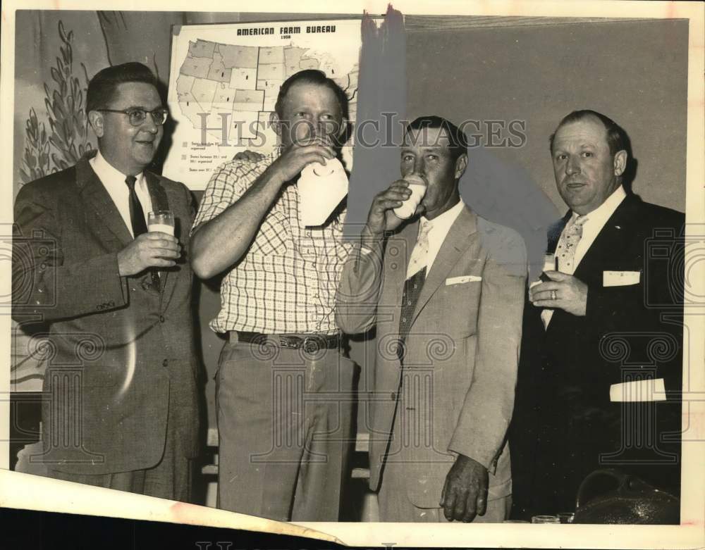 1959 Press Photo Billy Christen with Others before American Farm Meeting