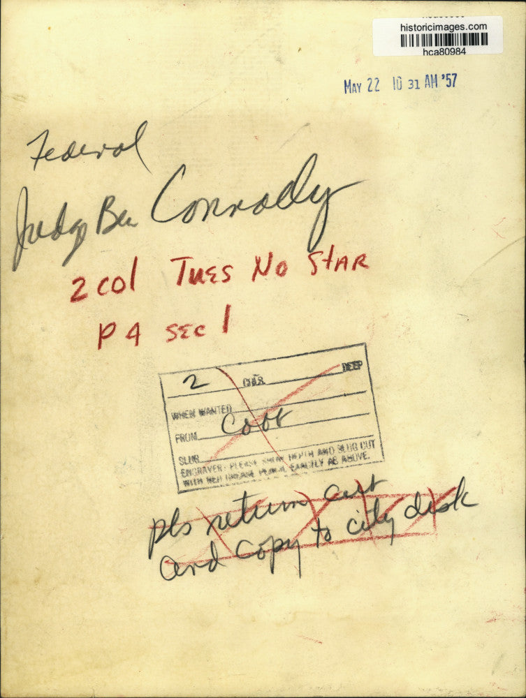 1957 Press Photo Ben Connally federal court judge. - hca80984