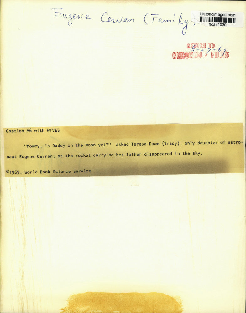 1969 Press Photo Teresa Dawn, daughter of astronaut Eugene Cernan - hca81030