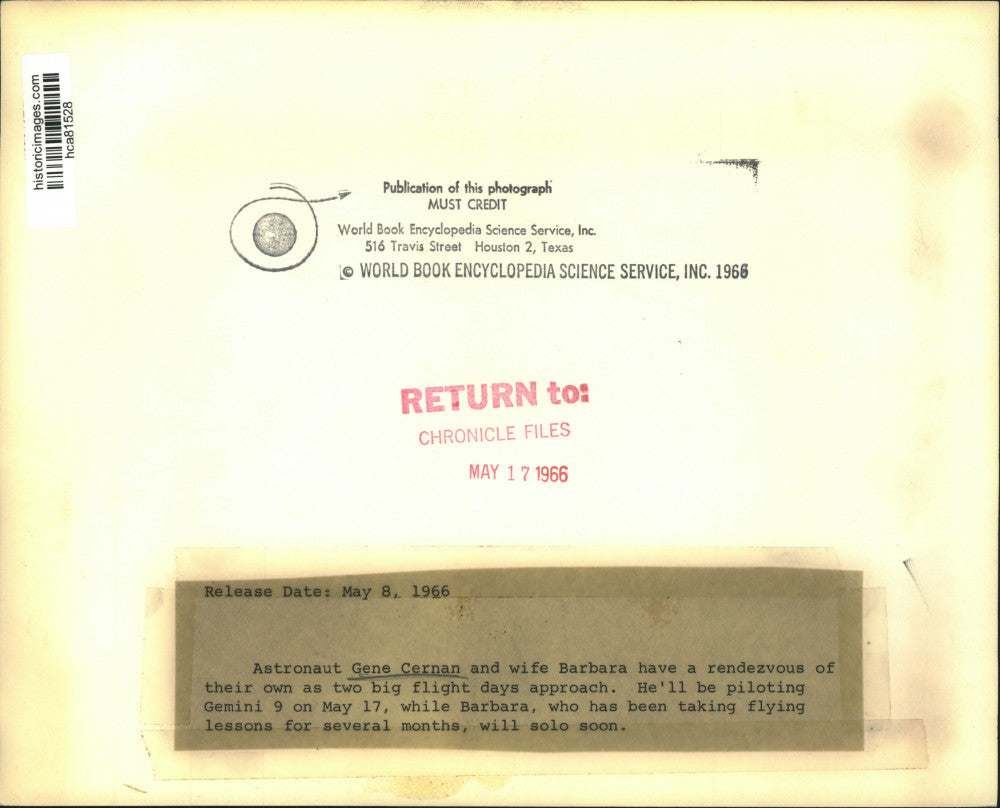 1966 Press Photo Astronaut Gene Cernan & wife Barbara both plan for big flights.