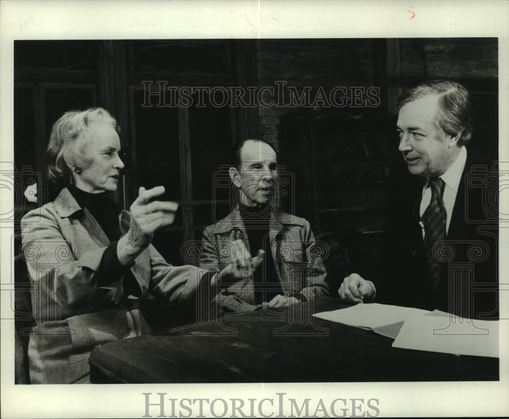 1978 Press Photo Actor Hume Cronyn, Jessica Tandy and Hugh Downs - hca83298- Historic Images