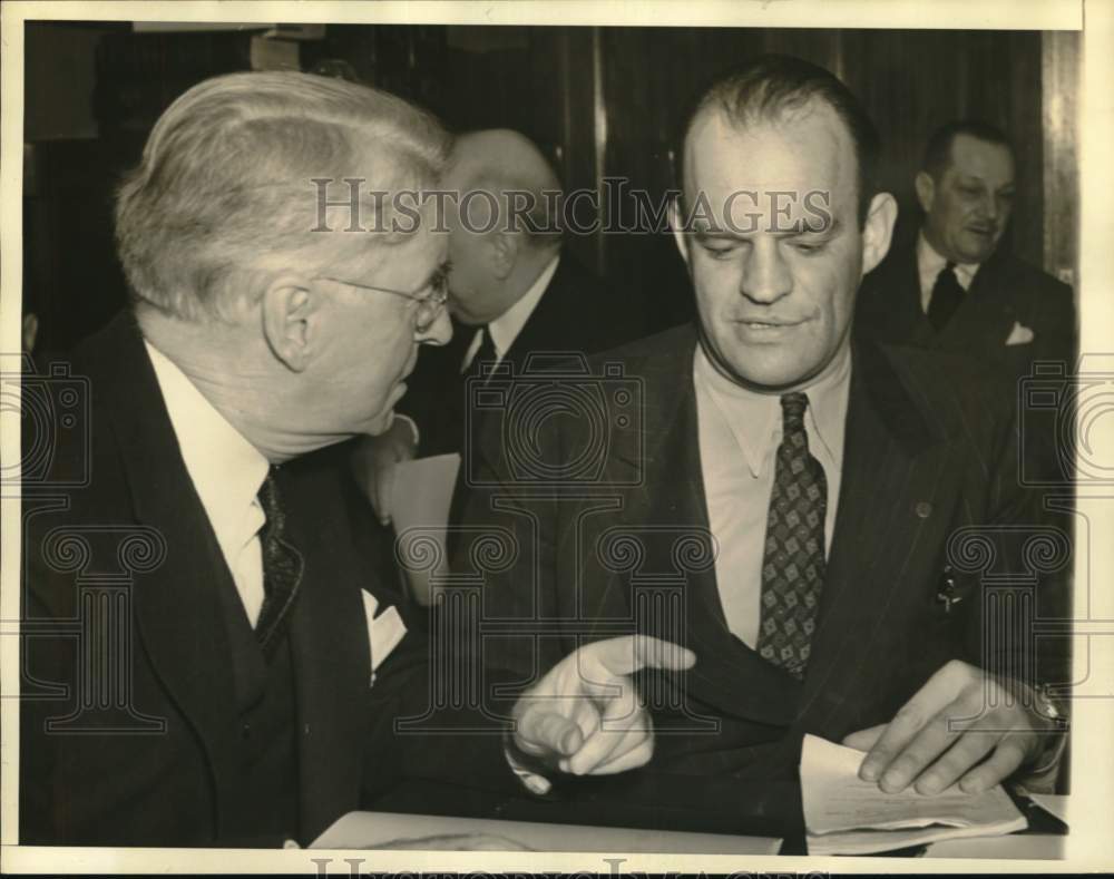 1938 Press Photo CIO Maritime Union leader Joseph Curran & Sen. Royal Copeland